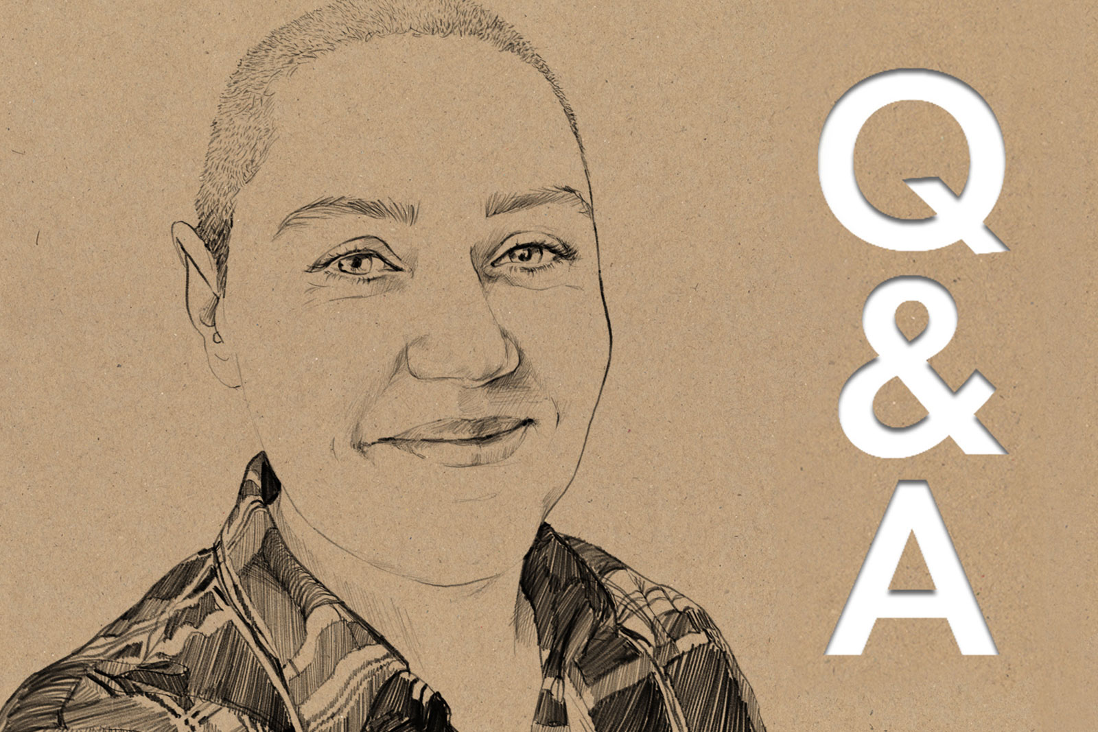 Line drawing of author Eva Carson. (Artwork by Lucy Scott.)