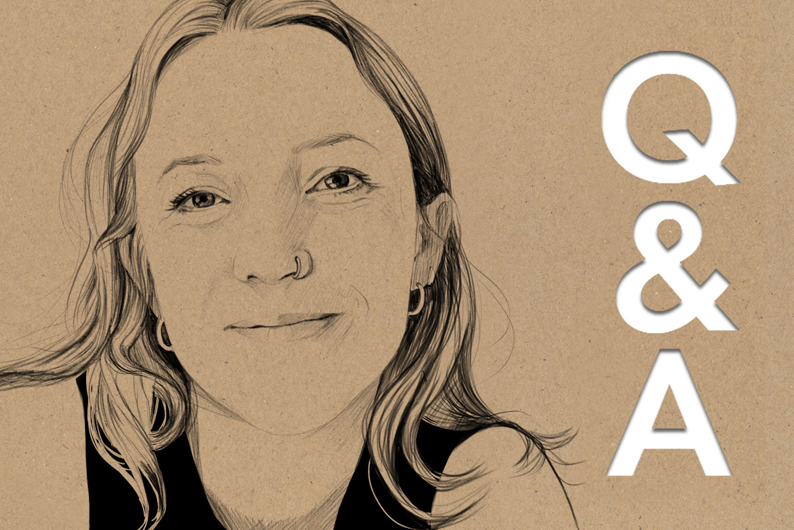 Line drawing of author Flo Ward. (Artwork by Lucy Scott.)